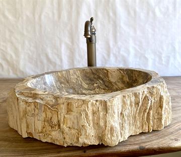 Håndvask træfossil - Beige/Brun