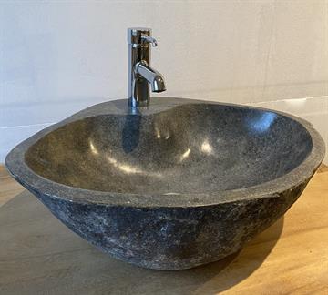 Håndvask flodsten - Sort/Grå