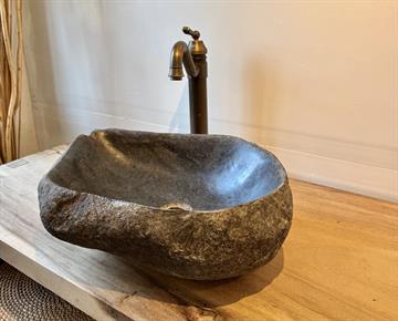 Håndvaske flodsten  - Sort/Grå