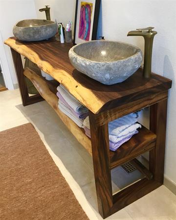 Plankebord + Ben sæt med hylde + Naturstens håndvask